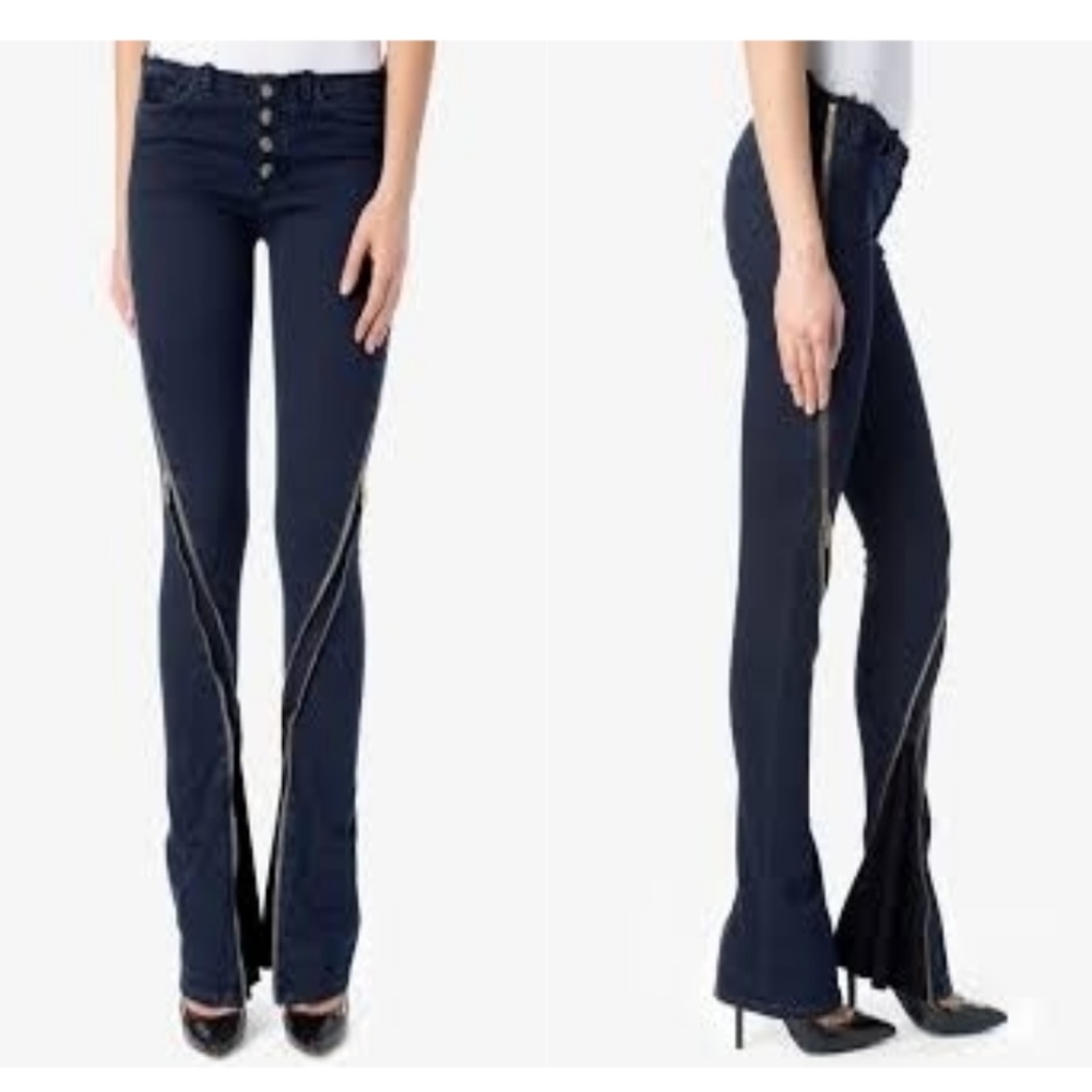 Hudson Lenny Zipper Skinny and Flare Jeans